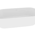 Modern White Freestanding Bathtub In Sleek Oval Shape For Bathroom Interior