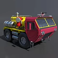 Red And Yellow Heavy Duty Truck With Water Tank And Equipment Details