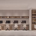 Modern Public Office Area Interior With Work Desks Office Chairs And Storage Cabinets