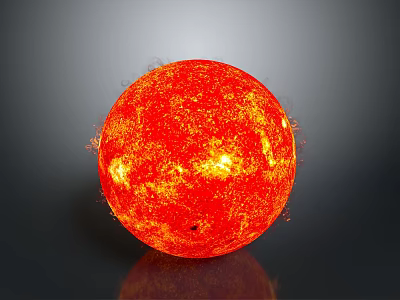 Cosmic Sun in Space with Surface Flare Activity and Plasma Details 3d model