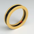 Stylish Gold Ring With Black Stripe Modern Minimalist Jewelry Design
