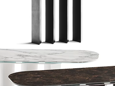 Modern Functional Desk with Smooth Marble Top and Sturdy Metal Frame for Home Office 3d model