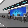 Modern Digital Store With 5G Experience Zone Service Counter Large Screen And Computers 3d model