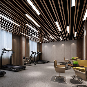 Modern Gym Activity Room 3d model