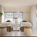 Modern Beauty Salon Interior Design With Treatment Beds Equipment And Plants