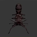 Detailed Mythical Animal With Large Ears Red Legs And Segmented Body Features