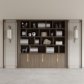 Tea Cabinet Bookcase Display Cabinet Bookshelf Decorative Cabinet Storage Cabinet Wine Cabinet Side Cabinet 3d model