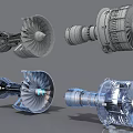 Axial Jet Engine Turbofan Engine Aircraft Engine Jet Engine Turbine Turbofan Engine Aero Engine Industrial Equipment 3d model