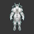Game Movie Character Fantasy Warrior In Blue Red Armor With Horned Helmet