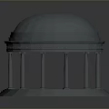 Detailed Classical Dome Structure Model With Circular Base And Column Supports