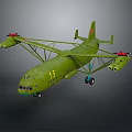 Green Military Airplane With Number 15 Twin Engines Landing Gear And Red Star