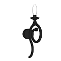 Black Spiral Design Wall Sconce with Transparent Lampshade and Soft Light Shadow on White Wall