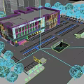 Modern Hotel Building Exterior Design With Parking Lot And Tree Landscaping