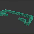 Rustic Stone Building Structure Rectangular Frame With Segmented Walls Architectural Element