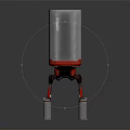 Mechanical Robot Character With Biological Structure Silver Body Red Base Four Legs White Supports