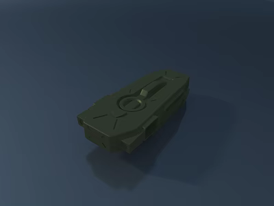 Green Geometric Container With Circular Element And Structured 3D Design 3d model
