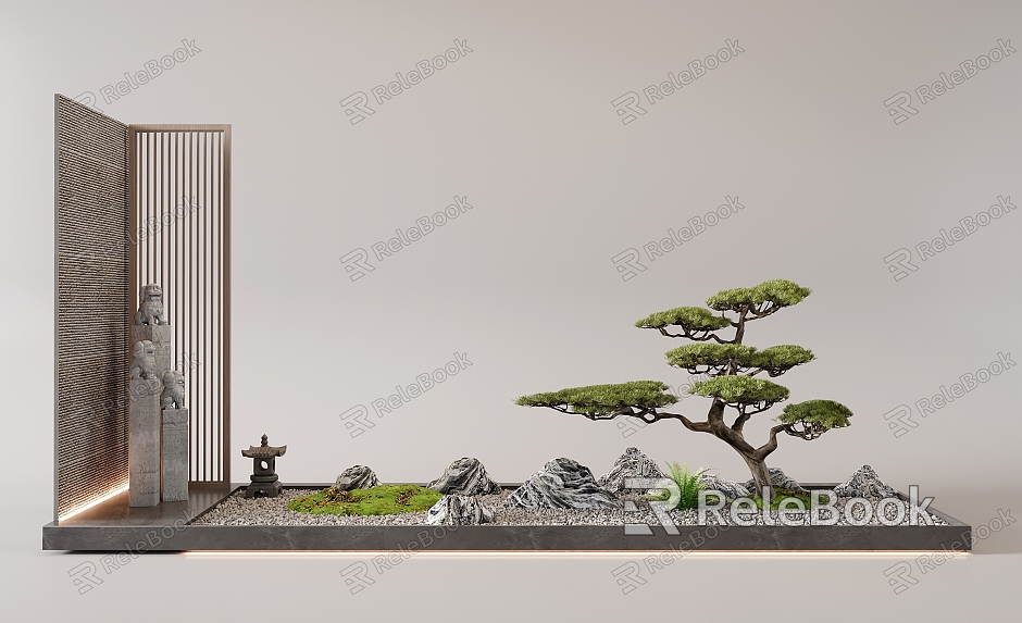 New Chinese Style Indoor Landscape Gardening Setches Garden Landscape Local Landscape model