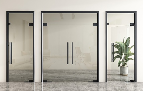 glass double door office door glass door glass single door shop glass door office door glass door 3d model