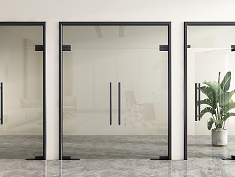 glass double door office door glass door glass single door shop glass door office door glass door 3d model