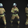 Figure Man Fireman Police Security Officer Construction Site Fire Fighting 3d model