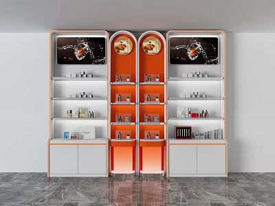 Modern Luxury Beauty Hair Salon Interior With Display Shelves And Beauty Products 3d model