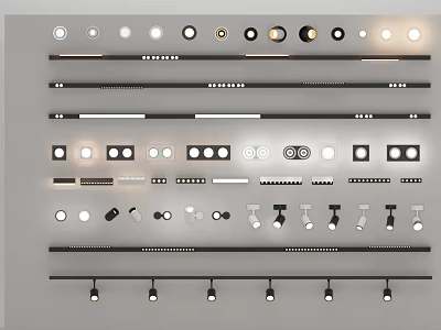 Downlights and Spotlights Various Modern Designs for Home Interior Lighting 3d model