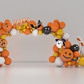 Modern Meichen Halloween Balloon Arrangement 3d model