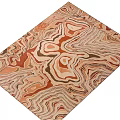 Square Carpet With Abstract Wavy Pattern In Orange Brown And Beige Tones 3d model