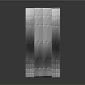 Geometric Metal Structure With Textured Surface And Stacked Blocks Against Gray Background