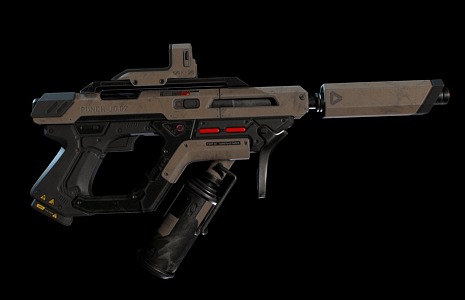 Gun Sci-fi Gun Pistol Submachine Gun Firearms 3d model