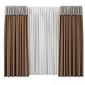 Modern curtain pleated curtain gauze curtain solid color 3d model