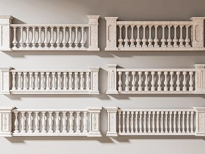 Stone Balustrade Designs For Architectural Decoration 3d model