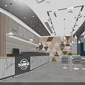 SOMISS Dessert Shop Modern Interior Design With Marble Counter Wooden Decor And Signage