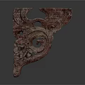Wooden Sculpture Carving With Intricate Spiral Patterns For Furniture Corner Decoration