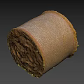 Cylindrical Agricultural Hay Bale With Woven Covering And Textured Surface