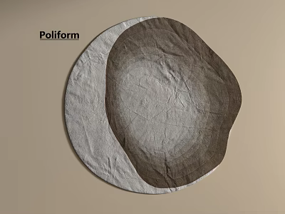 Poliform Round Rug With Textured Surface In Neutral Tones For Modern Interior Decor 3d model