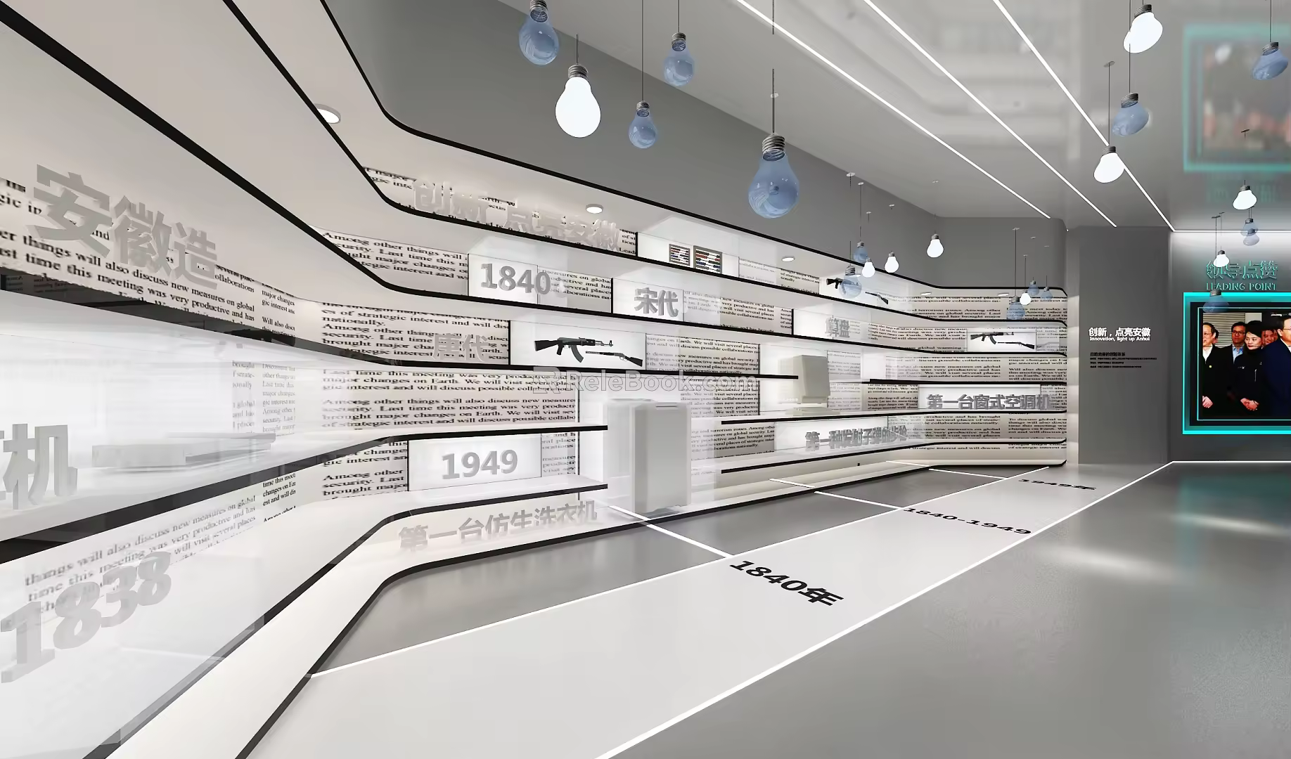 Science and Technology Exhibition Hall Anhui Industry Development History 3d model