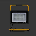 Portable LED Floodlight With Yellow Handle Black Housing Bright LED Bulbs And Wheels