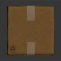 Durable Brown Cardboard Packaging Box With White Tape And Handling Icons