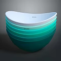 Oxo Stackable Dinnerware Set Featuring White to Green Gradient Bowls Design