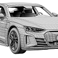 Blue Audi Electric Sedan With Sleek Body Modern Design And LED Headlights