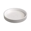 Sleek Modern White Round Ceramic Bathroom Washbasin With Ribbed Base Design 3d model