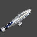 Futuristic Silver Fighter Jet Featuring Streamlined Design Advanced Cockpit And Blue Lights