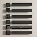 Various Black Decorative Stripes And Panels With Different Textures And Patterns 3d model