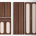 Quiet Ancient Door Panel Rattan Door Drawer 3d model