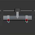 Industrial Mechanical Device With Metal Frame Black Support Stands Cylindrical Body Red Knobs