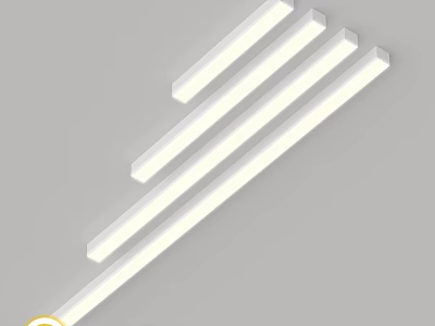 Modern Slim LED Ceiling Light Long Strip Design For Interior Lighting 3d model