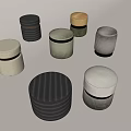 sofa stool round 3d model