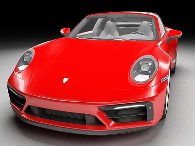 Red Sports Car Exterior Front View With Sleek Design Headlights And Shiny Finish 3d model