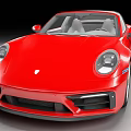 Red Sports Car Exterior Front View With Sleek Design Headlights And Shiny Finish